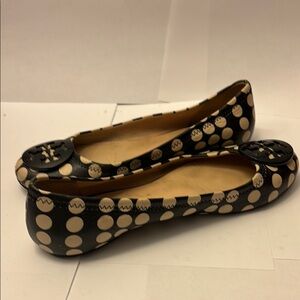 Tory Burch Black and White Polka Dot Flats